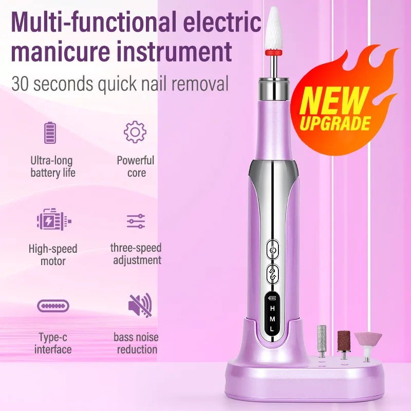 CMH Wireless Nail Drill Pen USB Nail File Polishing Pen Rechargeable Nail Drill Machine Portable Manicure Drill Salon Tool Grind