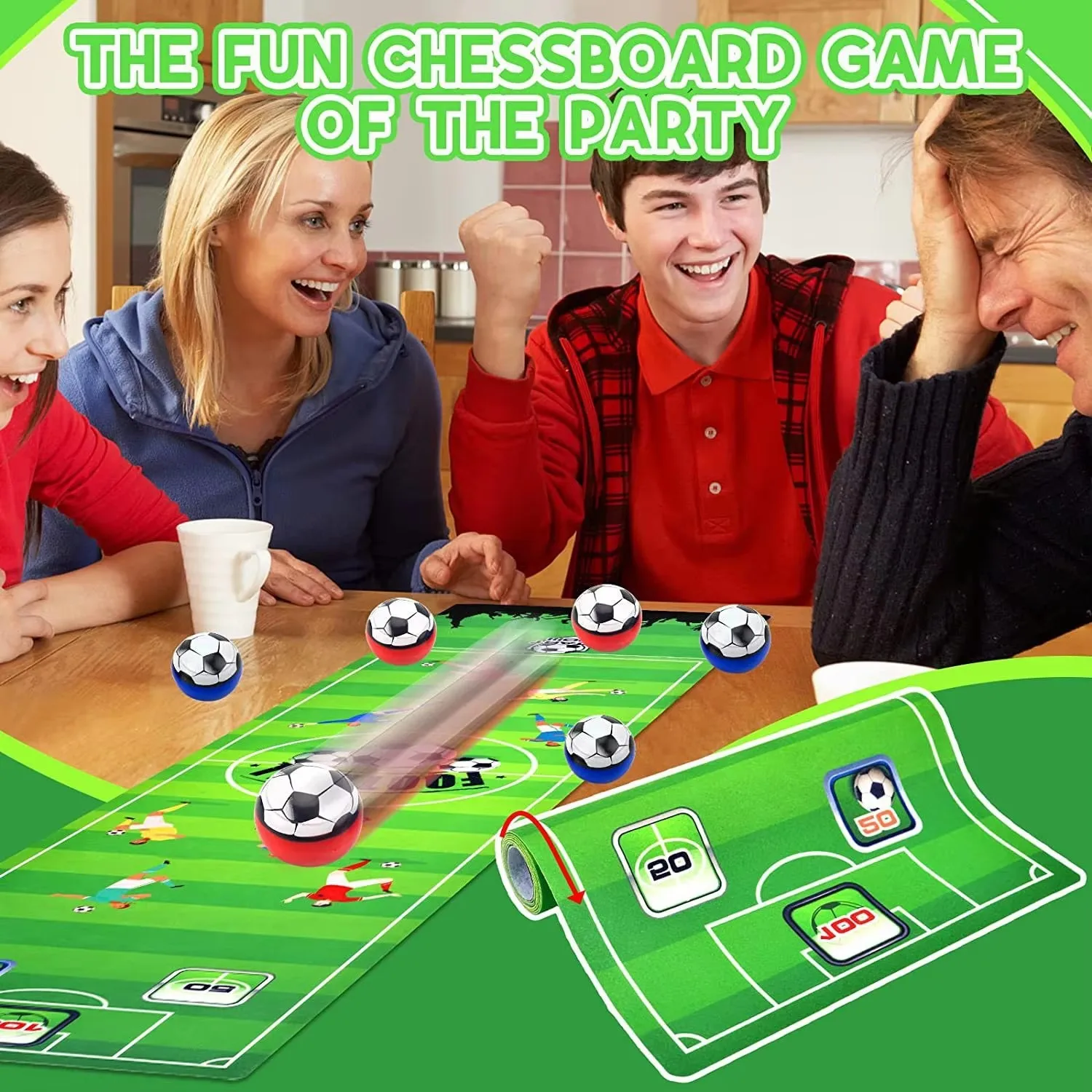 Portable Board Game Football Toy Mat Set Indoor Outdoor Travel Match Multiplayer Interactive Party Table Ball Game Toys for Kids