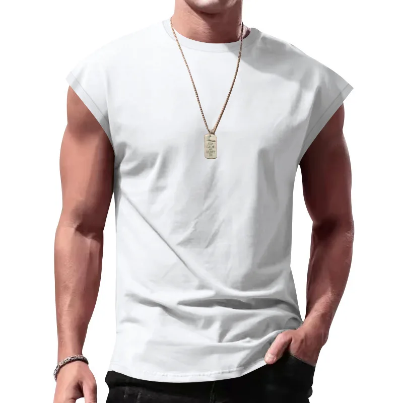 Custom Your Bard Logo Team Name Cross-border Men's Sleeveless Men's Summer Leisure Sports Loose Men's Sleeveless Bottoming Shirt