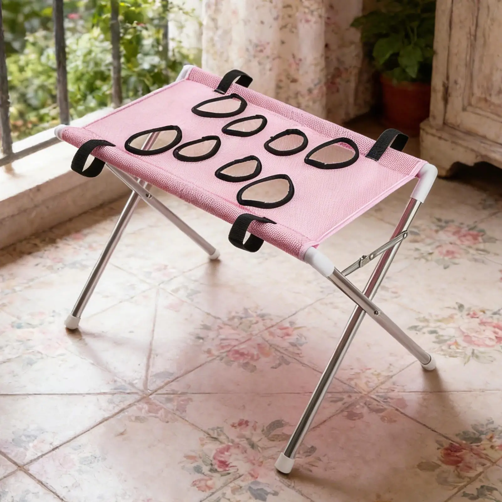 Pet Grooming Hammock Stand Foldable Cat Dog Bathing Rack Quick Dry Mesh Nail Trimming Holder for Small Medium Pets supplies view 3