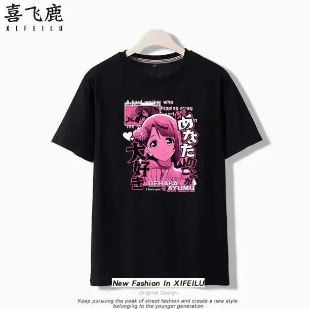 

Anime Lovelive Uehara Ayumu Short Sleeve T-Shirt Summer Cosplay Costume Casual Student Loose Tops anime