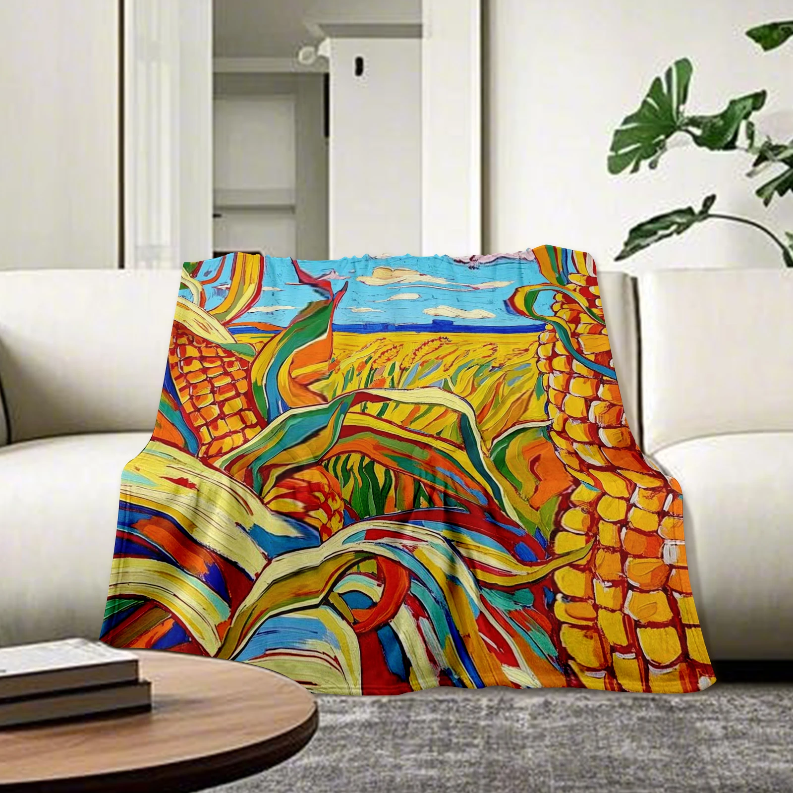 Elegant Pop Art Blanket Merging Modern Styles With Corn Themes As A Meaningful Gift Choice