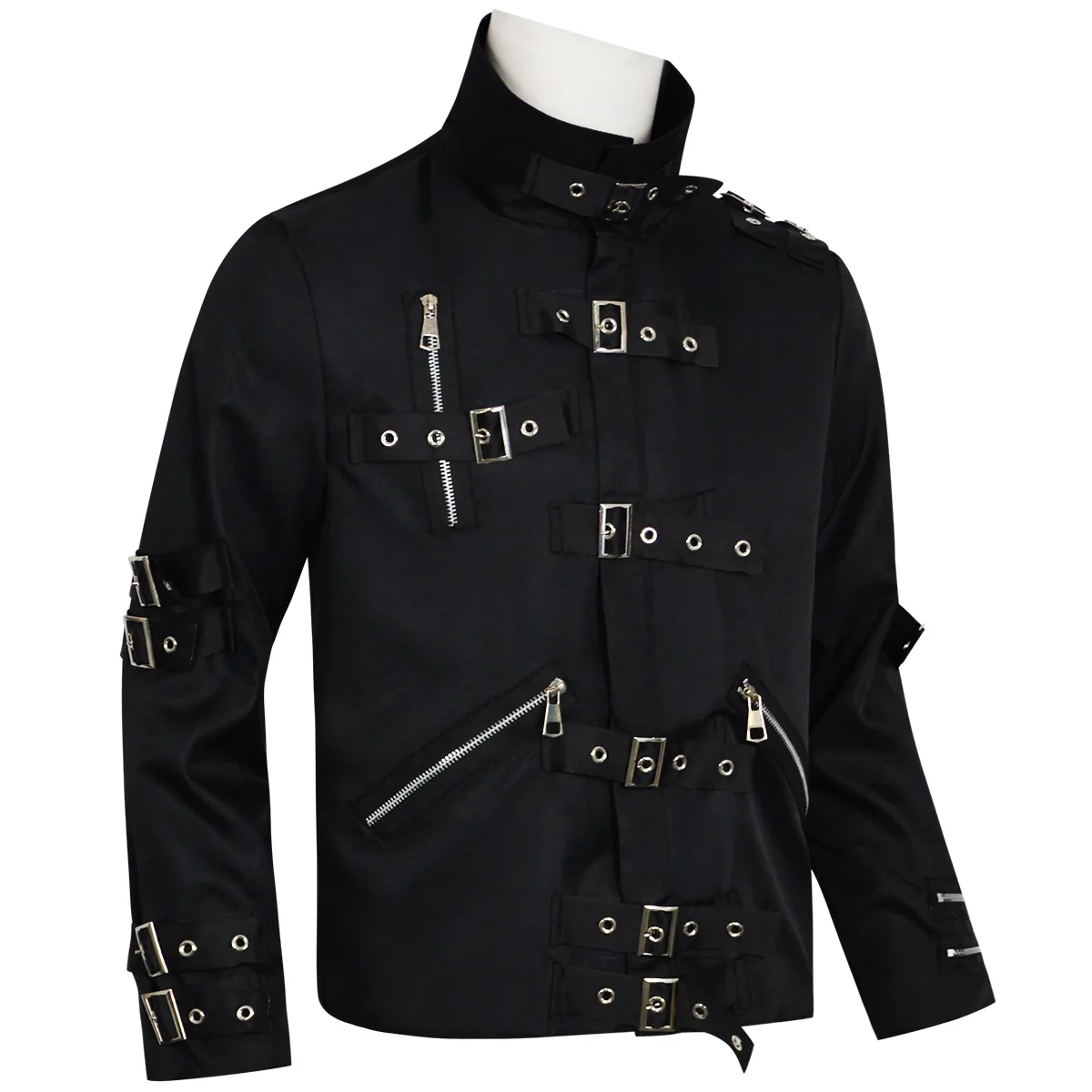 Role-player Michael Jackson BAD Punk Jacket Black Slim BAD Jacket Costume Clothing for Man Adore Stars Impersonator BAD T-shirt - view 3