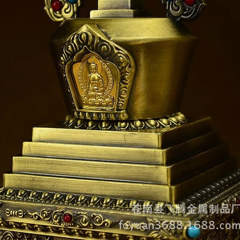 Religious artifact: Gem-encrusted Bodhi , eight pagodas for offering relics, , relic pagoda