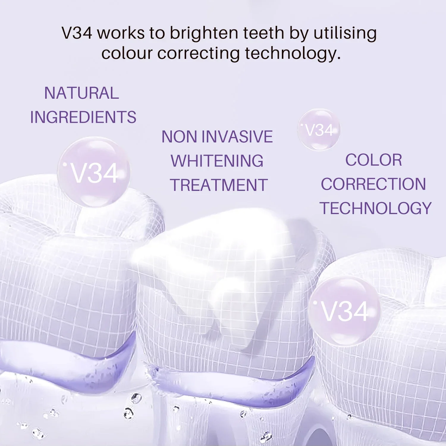 50ml Teeth Whitening Mousse V34 Effectively Remove Yellow Plaque Smoke Stain Colour Corrector Teeth Enamel Dental Cleaning Fresh