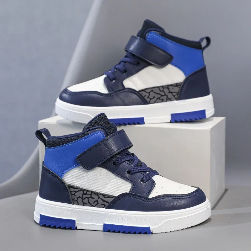 

Brand Kids Board Shoes High Top Boys Girls Sneakers Leather Waterproof Non-slip Sport Shoes Children Toddler Casual Shoes 28-38