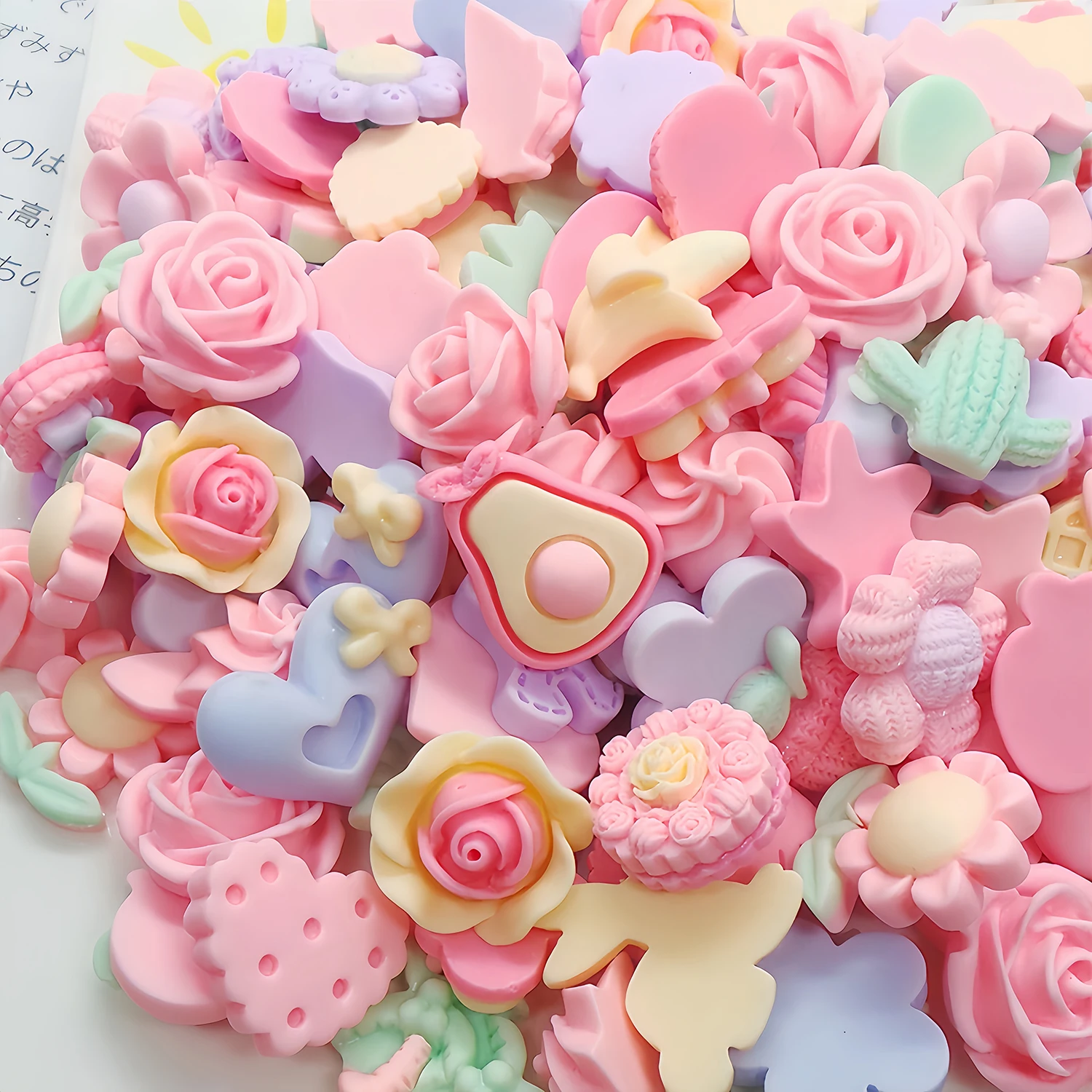 10PCS Cute Resin Candy Charms Blessing Bag Accessories DIY Flatback SLIME Filling Cream Glue Phone Shell Charm Christmas Gift