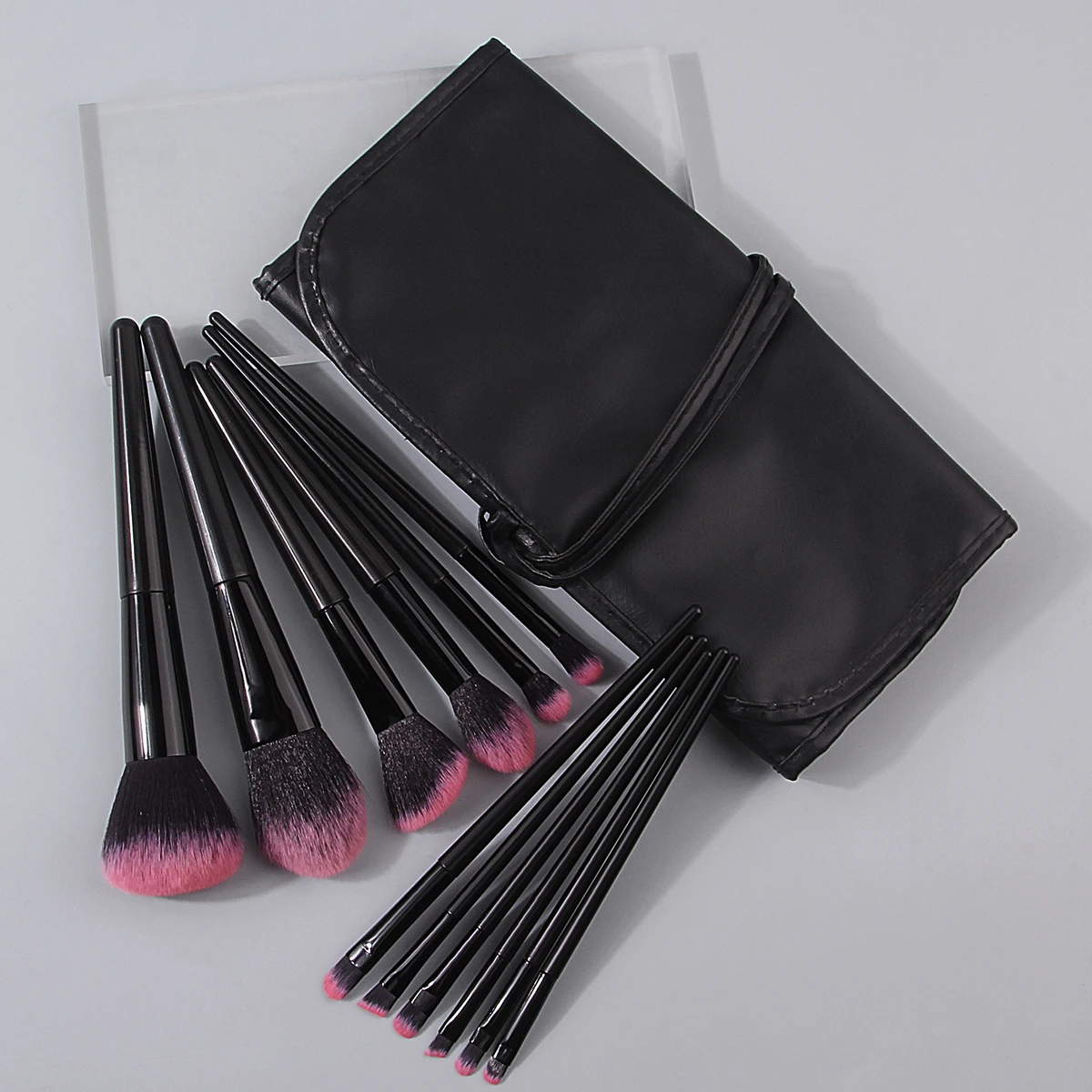 12PCS soft loose powder blush Contour Setting Concealer makeup brush set +1PCS portable makeup brush strap bag