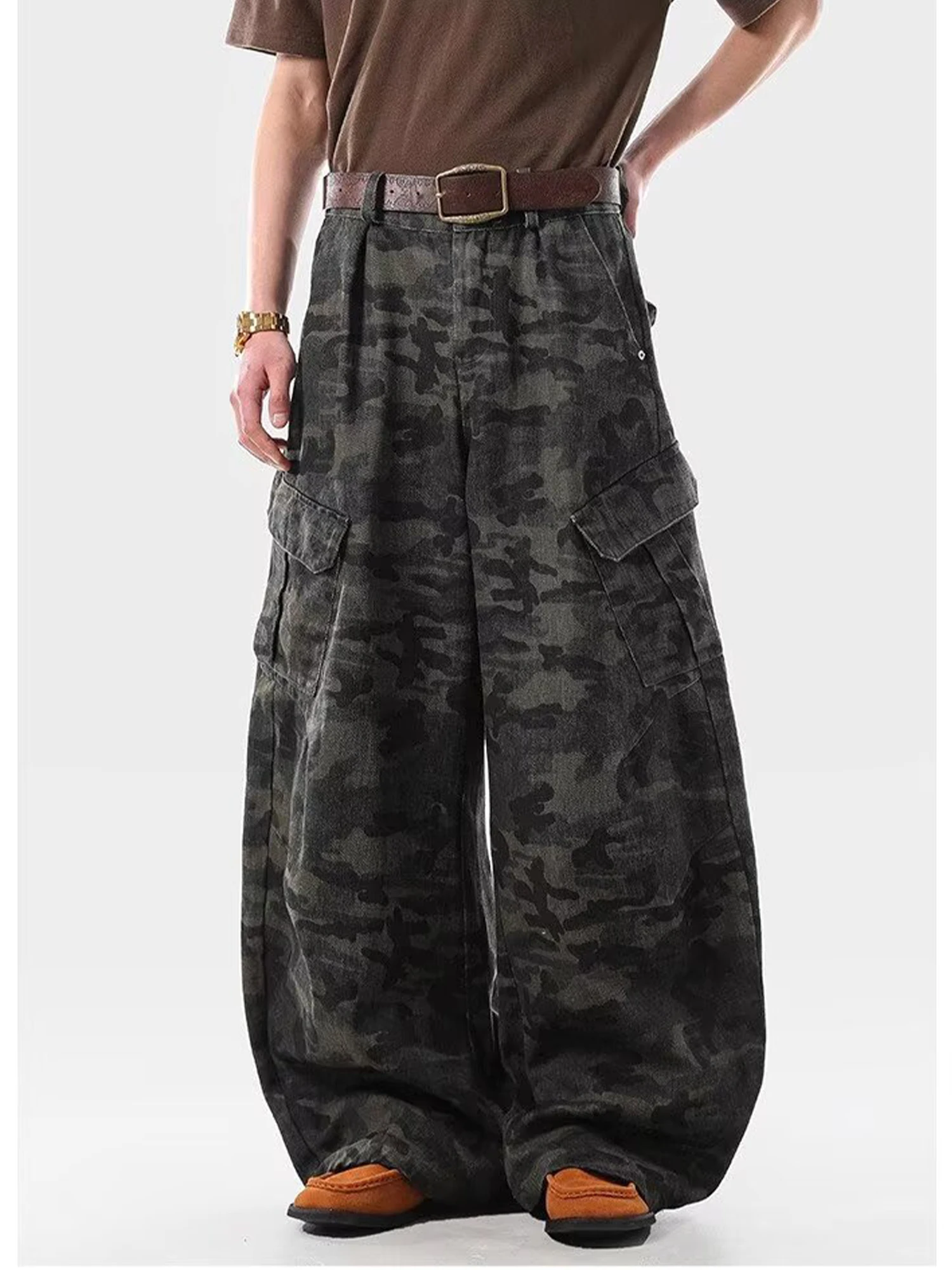 Damen Y2k Camouflage Cargo Jeans Harajuku Baggy Denim Hose Vintage Boyfriend Jeans Lange Hose Japanische 2000er Jahre Stil Kleidung