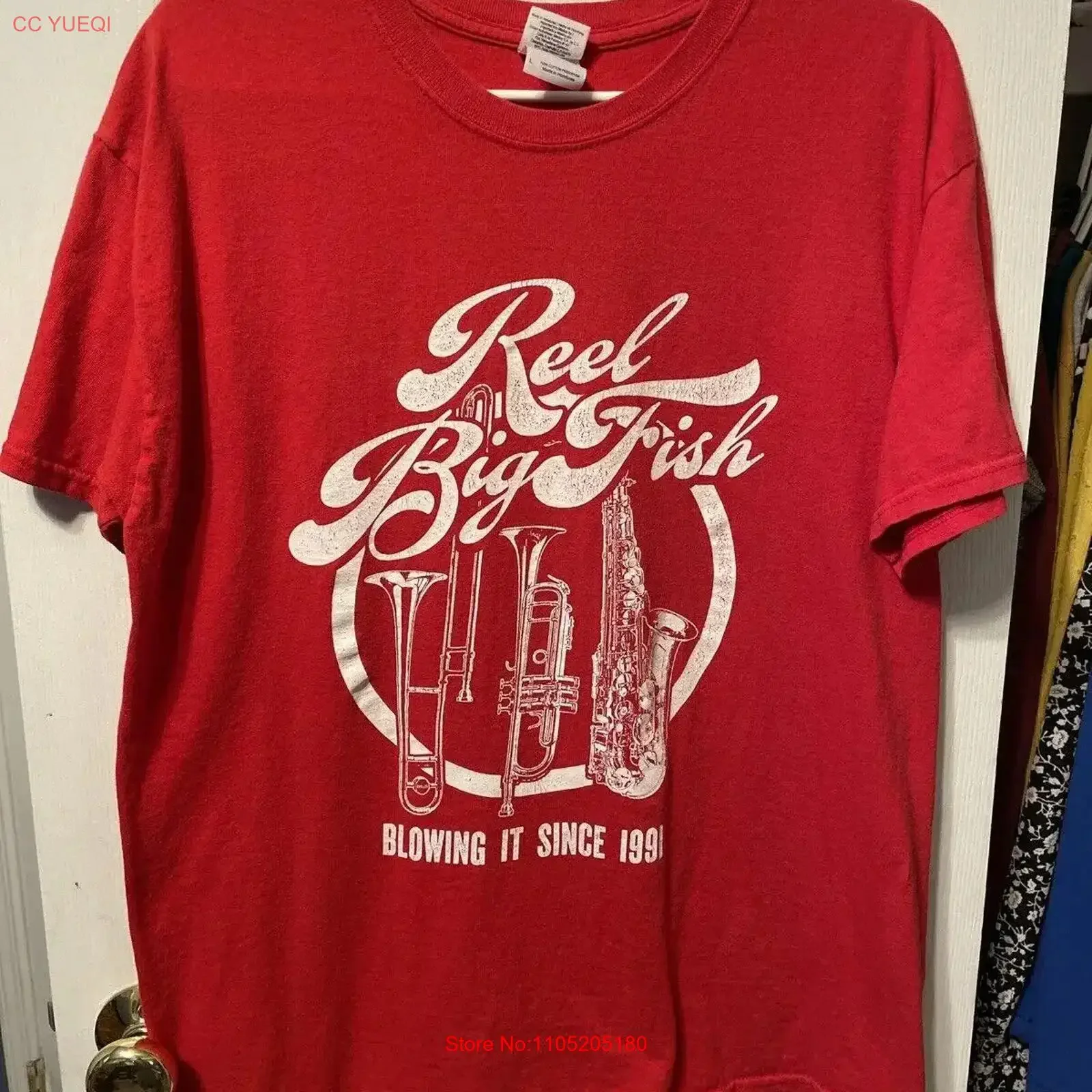 

Reel Big Fish T Shirt Blowing It Since 1991 Men s Red Size Large vintage Washed Stylish Versatile Unisex Breathable streetwear
