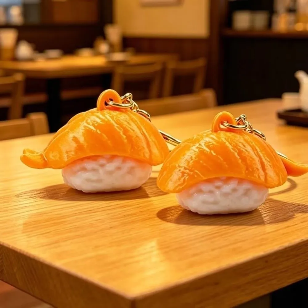 Gifts PLA Sushi Clicker Keychain Realistic Sushi 3D Printed Nigiri Sushi Keychain Handheld Clicking Sushi Fidget Stress Relief
