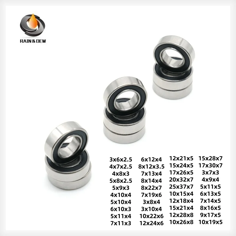 10 SZT. SMR74RS 4x7x2,5 mm Łożysko ze Stali Nierdzewnej 440C Otwór 3mm 4mm 5mm 6mm 7mm 8mm 9mm 10mm Kołowrotek Wędkarski 3x10x4 5x8x2,5 5x10x4mm — zdjęcie 3