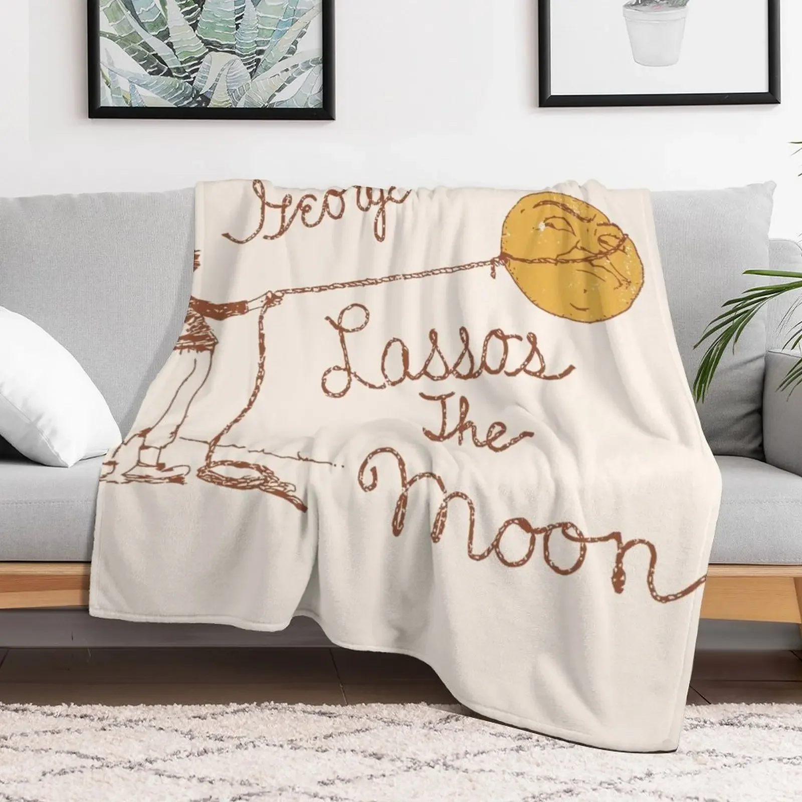 George Lassos the Moon Throw Blanket Sofa sofa bed Blankets