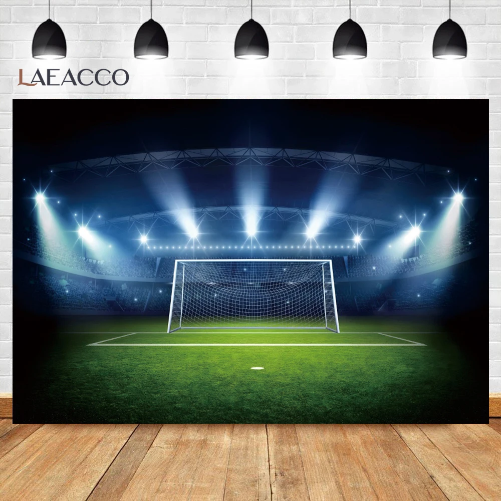 ملعب كرة القدم خلفية صبي حفلة عيد ميلاد المراعي ملعب كرة القدم الرياضة ملصق استحمام الطفل التصوير خلفية راية