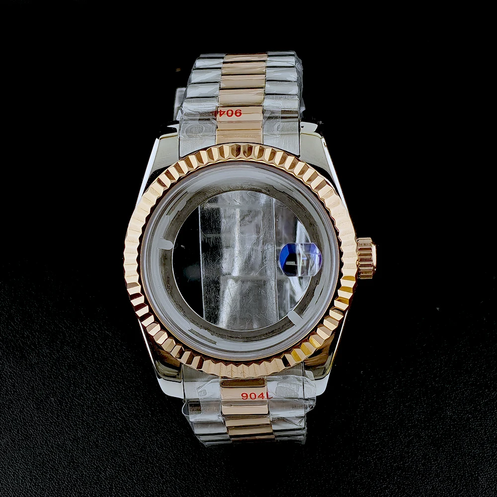 Miyota8285 case men's watch custom logo case stainless steel case sapphire glass suitable for 8285 movement watch accessories