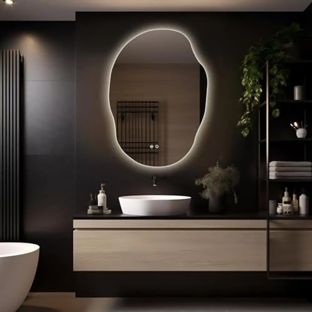 LED Bathroom Vanity Mirror Anti-Fog 25 x 35 Inch 3 Colors Dimmable Light Easy Install Waterproof IP 54 Long Service Life Silver