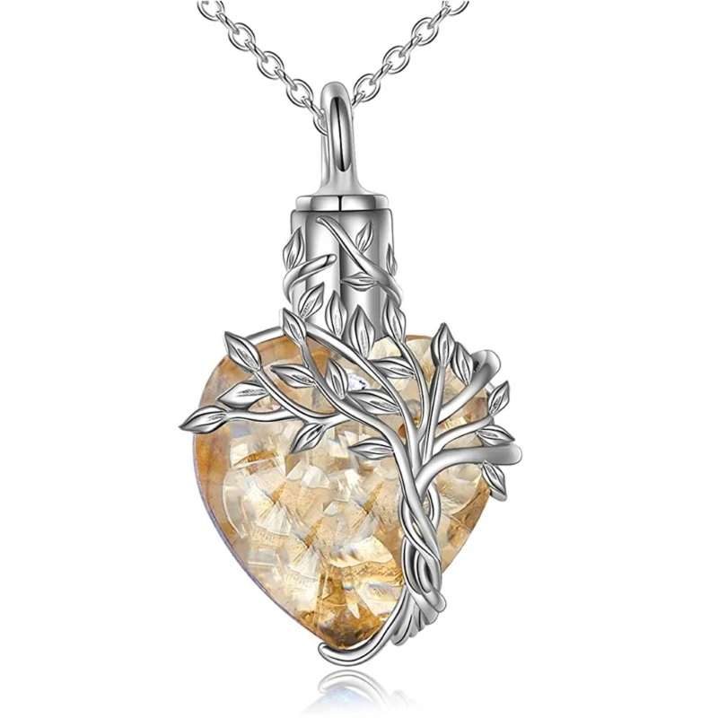  Heart Necklace Memorial Gift For Ashes Storage Stainless Steel Neck Chain