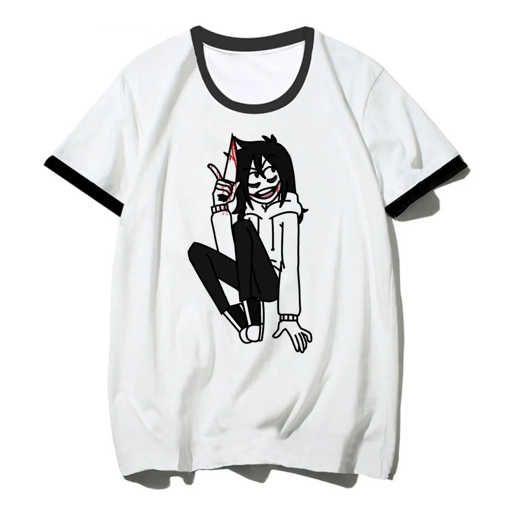 Jeff the Killer tshirt female anime funny party gyaru manga tshirt korean fashion cutecore gothic