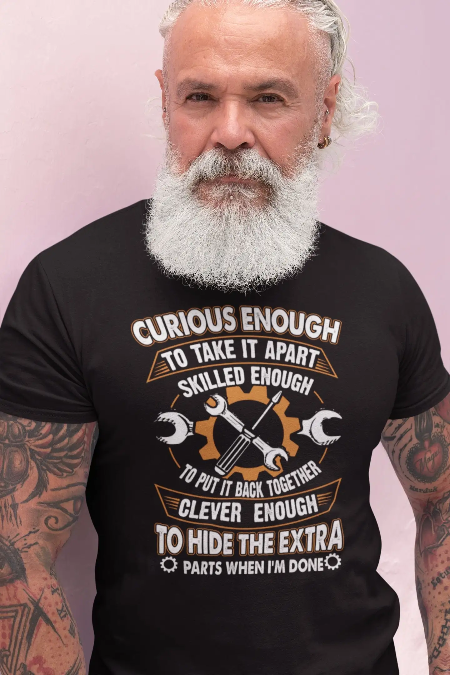 Curious Enough T Shirt Best Mens Funny Repair Technician Engineer Handymen Tee Birthday