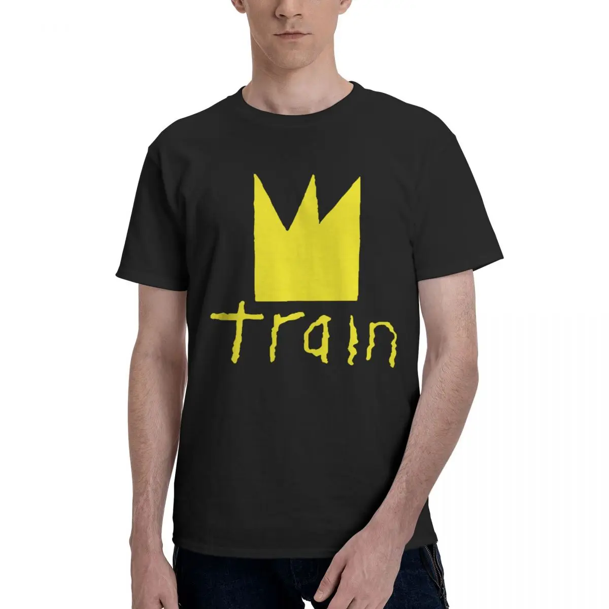 

Train, Crown Logo, Alt Rock Band 100% Cotton Casual Breathable Confortable Top Men's Clothing Deals Man Clothes