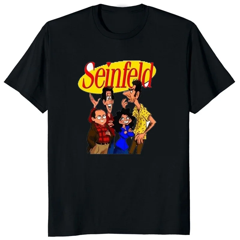 Short-sleev Casual Camisetas javascript: Seinfeld Caricature Tshirt Cartoon Kramer Costanza Elaine Jerry Tees  Women Men Summer