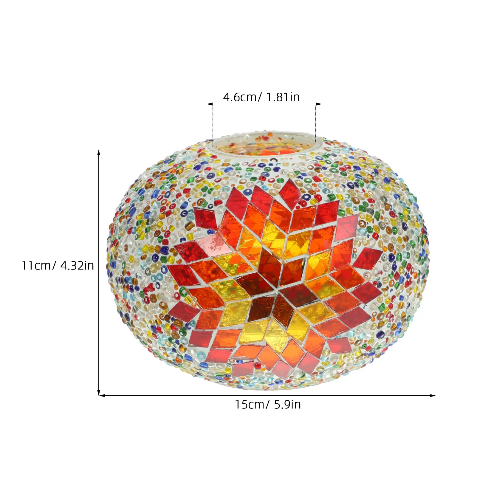 Stained Glass Lamp Shade Turkish Style Replacement Globe for Hanging Wall Table Desk Lamps Warm Diffused Light Elegant Decor