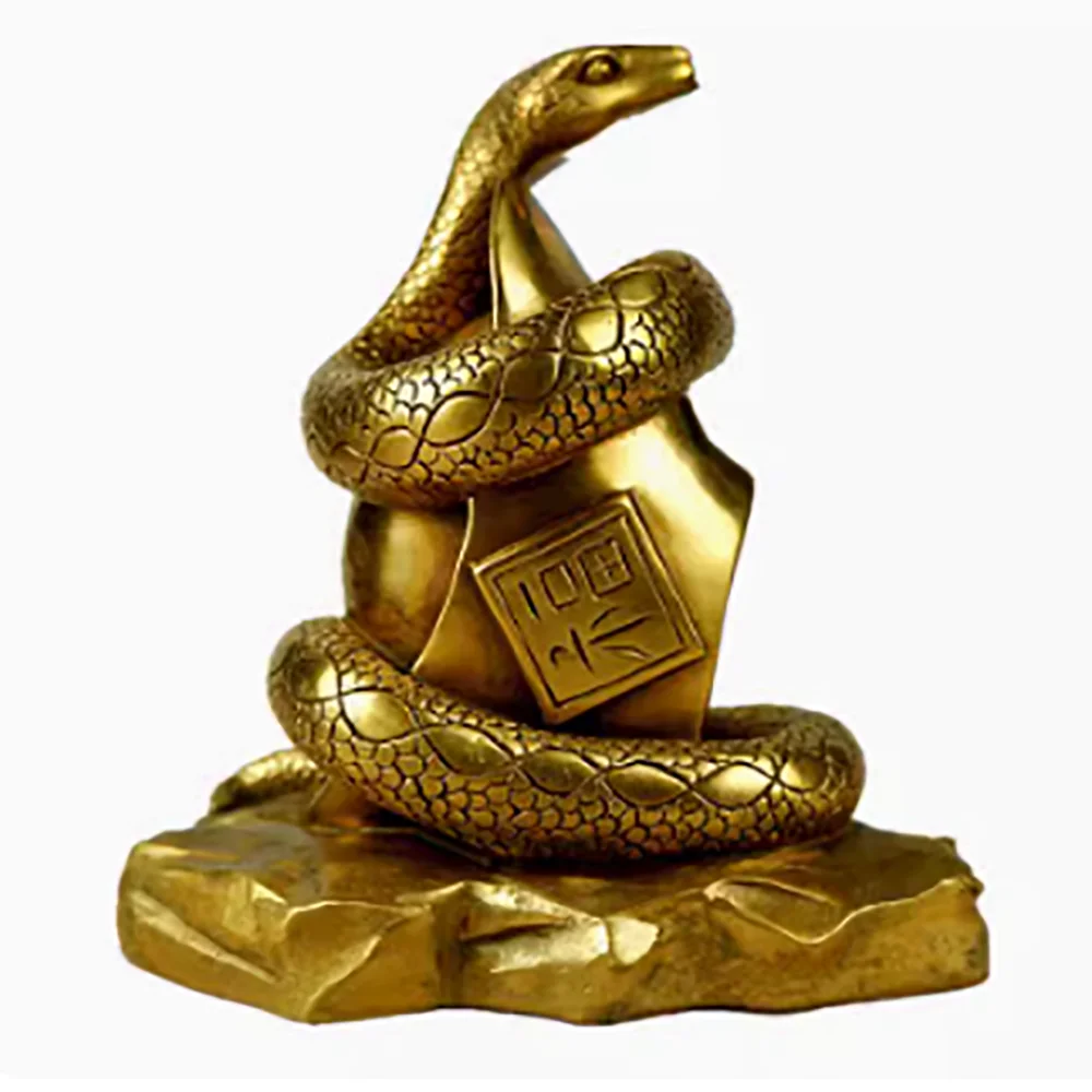 

Lucky Pure Copper Snake Feng Shui Zodiac Snake Cobra Mascot Zhaocai Home Decoration Decoration Ornament