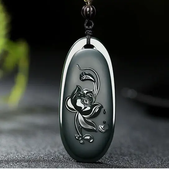 

Sapphire Lotus Jade Pendant
