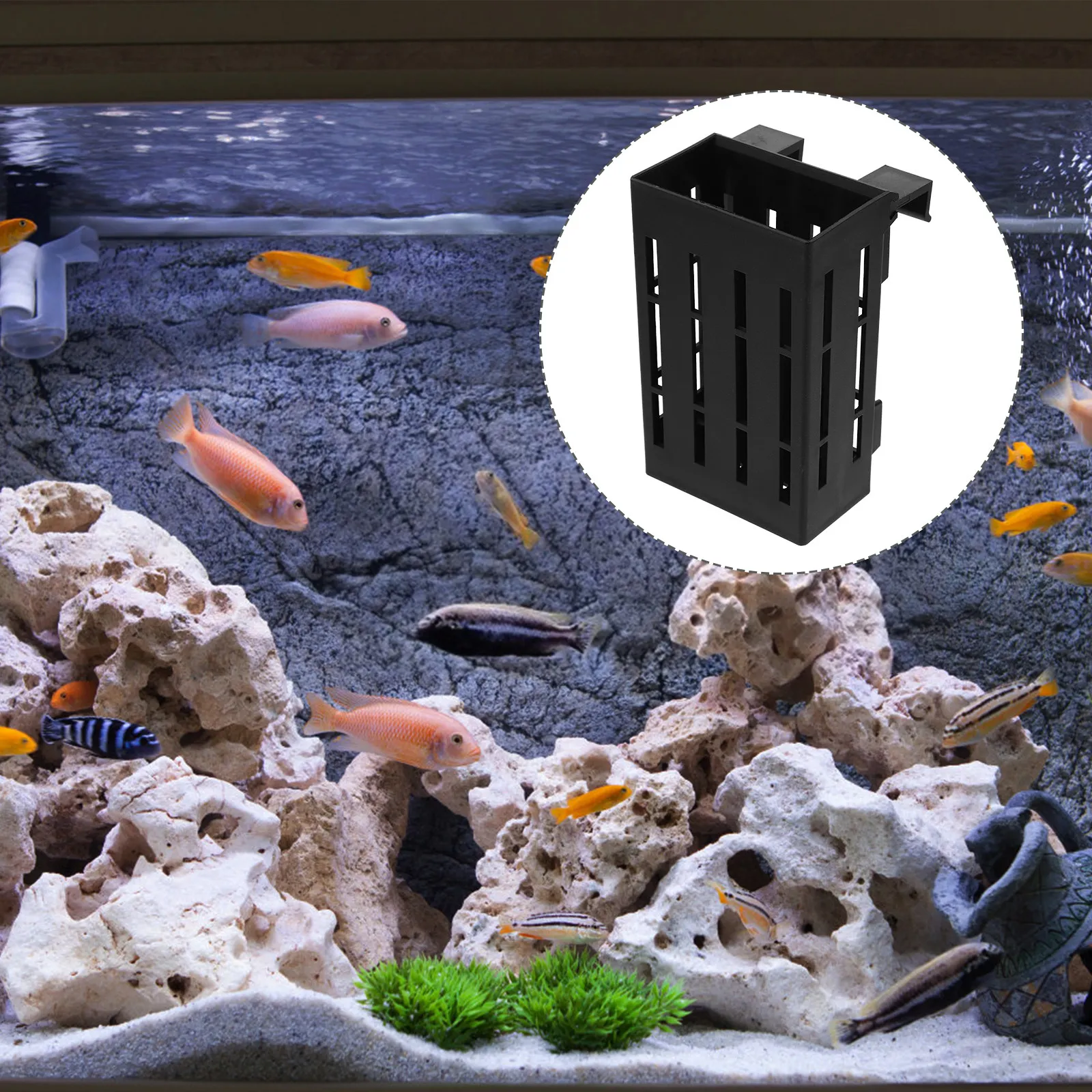 

4Pcs Plastic Aquarium Plant Holder Hanging Aquatic Planter Fish Tank Plant Pot for Aquarium Supplies Aquatic Planting Baskets