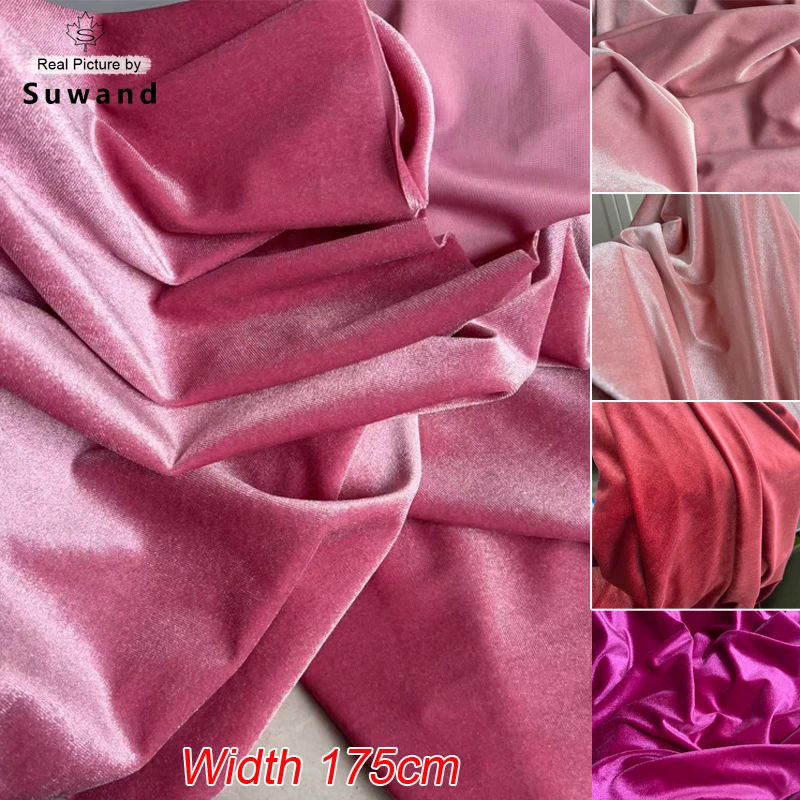 

Width 175cm Pink Rose Velvet Fabric Formal Dress Photographic Backdrops Wedding Party Decoration Curtains Cloth DIY Material
