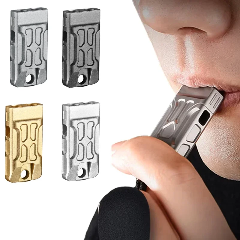 Outdoor Titanium Alloy Whistle Strong High Decibel Emergency Survival Whistle Camping Hiking Defense Siren Referee Dog Training