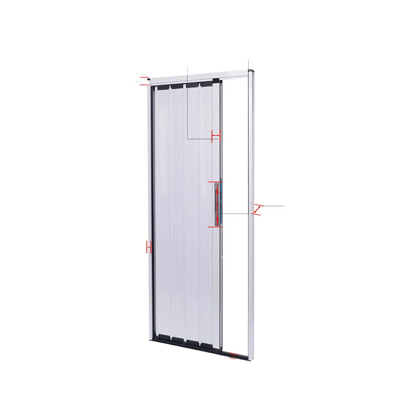 folding sliding door invisible bathroom kitchen shop fireproof air conditioning partition telescopic simple sliding door
