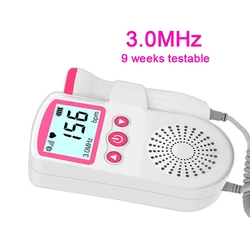 ABX Home Doppler Fetal Heart Rate Monitor Baby Pregnancy Heartbeat Detector LCD Backlight No Radiation Stethoscope Pulse Meter
