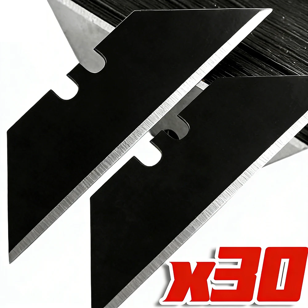 

30/10PCS Steel Ladder Blade Utility Knife Replacement Set Box Multifunction Carving Supplies DIY Art Craft Trapezoid Cutter Tool