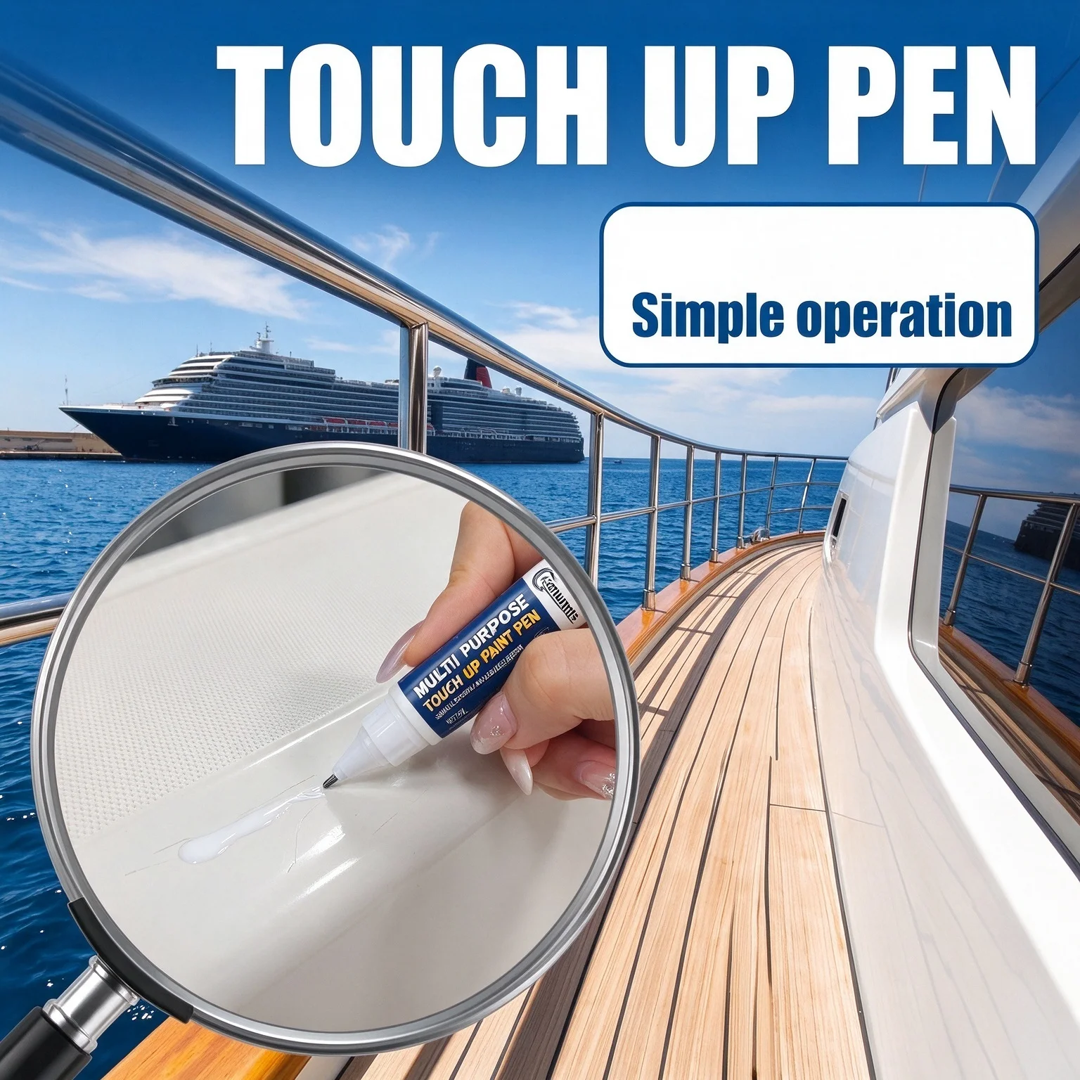 Doeyvose Touch-Up Paint Pen - Repairs Paint Surfaces, Perfect for Fixing Minor Scratches on White Paint, Especially on Boats