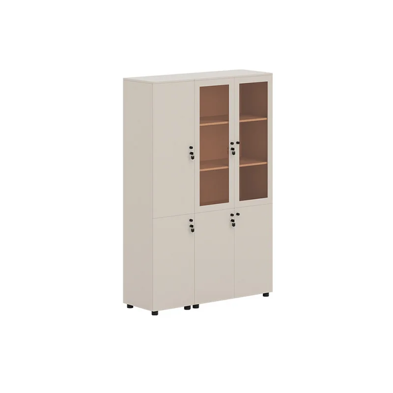 Wooden filing cabinet information cabinet staff storage with lock office bookcase locker