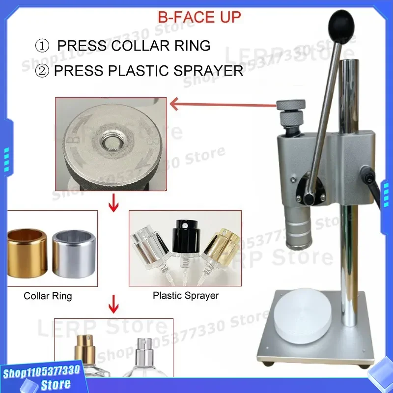 Manual Perfume Bottle Capping Machine Anodized Aluminum Medium Sleeve Plastic Card Sealing Device Locking Pressing Tool