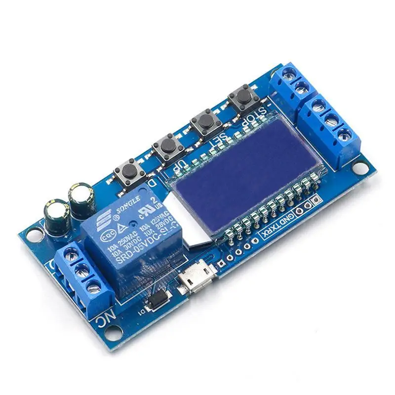 6-30V Micro USB Digital LCD Display Time Delay Relay Module Control Timer Switch Trigger Cycle Module XY-LJ02