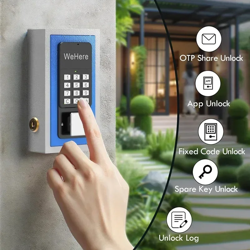 WeHere APP teléfono Control remoto contraseña inteligente llave electrónica caja de seguridad almacenamiento para seguridad al aire libre apartamento gestión de Hotel