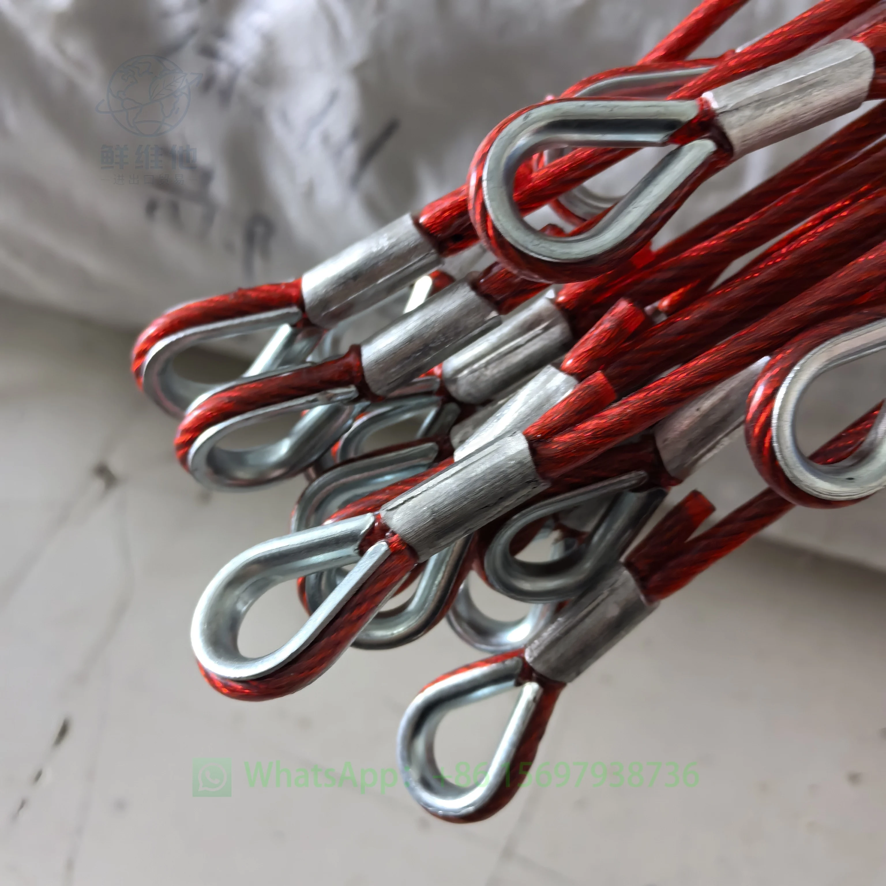 크레인 카운터웨이트 와이어 로프 플라스틱 코팅, 헤비 해머 링 리미터 스틸 와이어 로프, 하중 안전 보호 로프