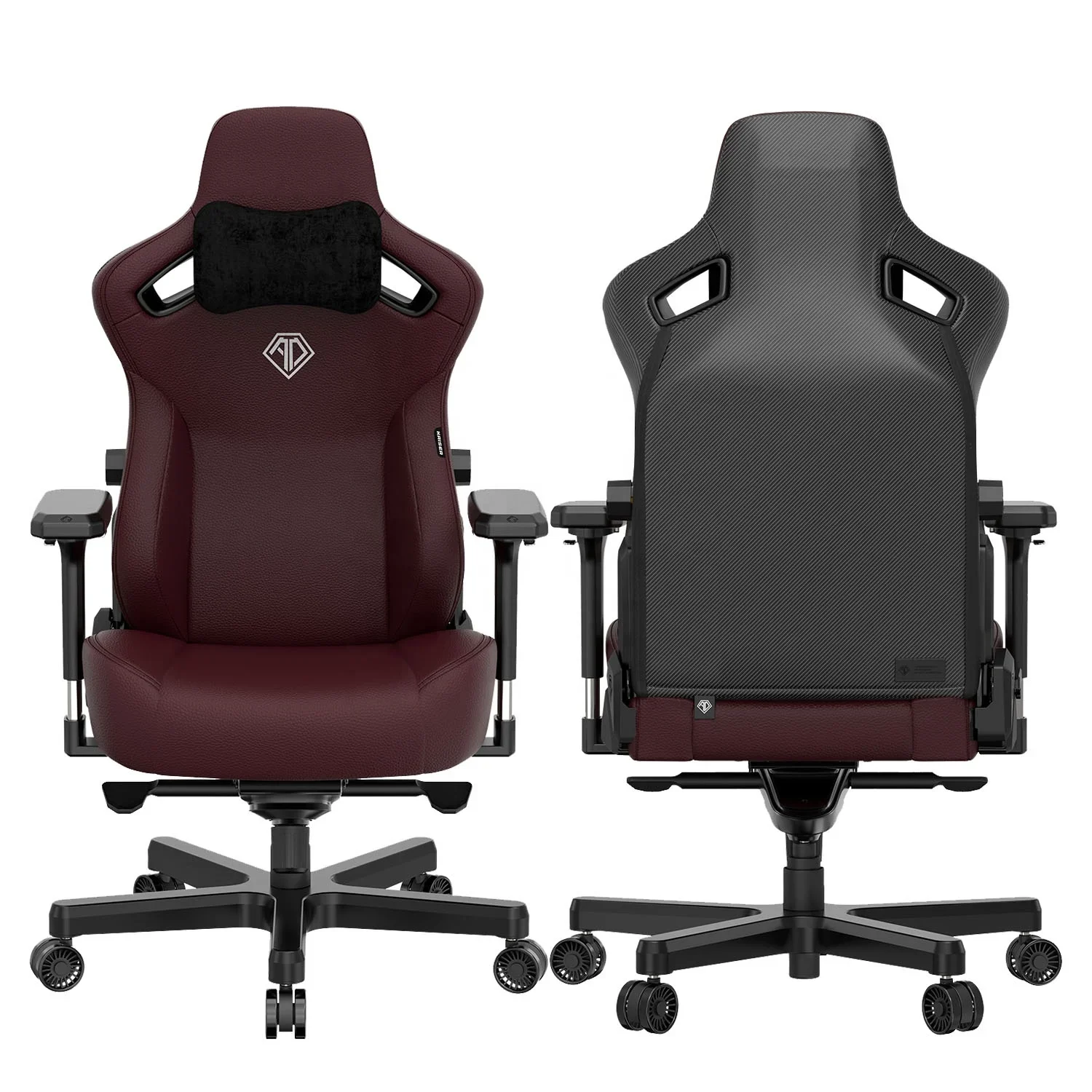 Classic Maroon Red Win Gaming Chair Full-Metal 4D Armrest Racing Style Office Computer Chair with 4-Way Adaptive Lumbar Support