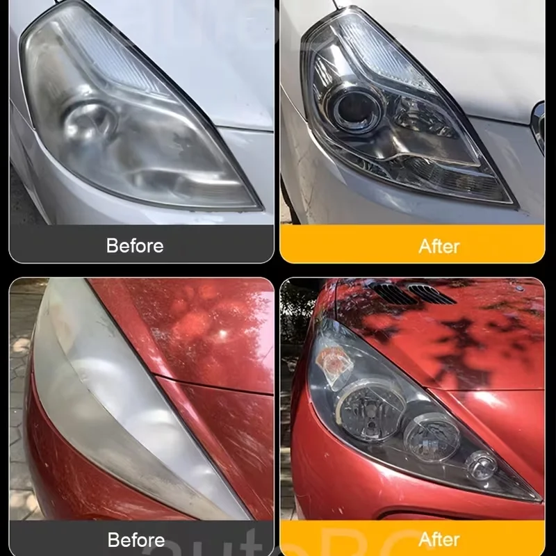 معجون احترافي لإصلاح المصابيح الأمامية للسيارة - مجموعة صيانة ضوء السيارة سهلة الاستخدام، واستعادة المصابيح الأمامية المؤكسدة والمصفرة والضبابية #4