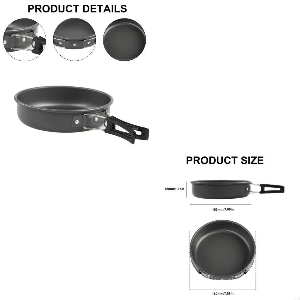 مقالي التخييم في الهواء الطلق عصا مقلاة المقلاة من الألمنيوم للأواني للنزهات المشي لمسافات طويلة