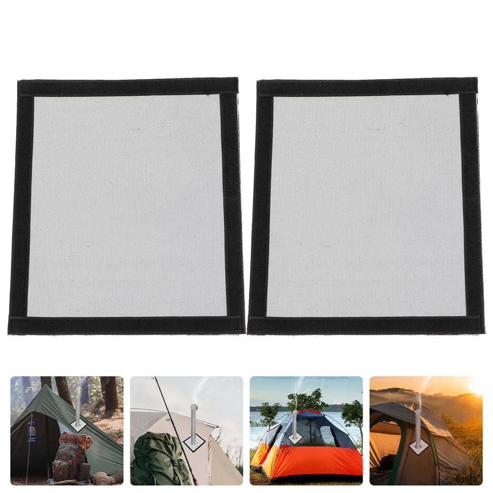 

2pcs Fireproof Jack Flame-Retardant Protection Ring For Flame-Retardant Stove Jack Tent Stove Chimney Pipe Anti-Scald Outdoor