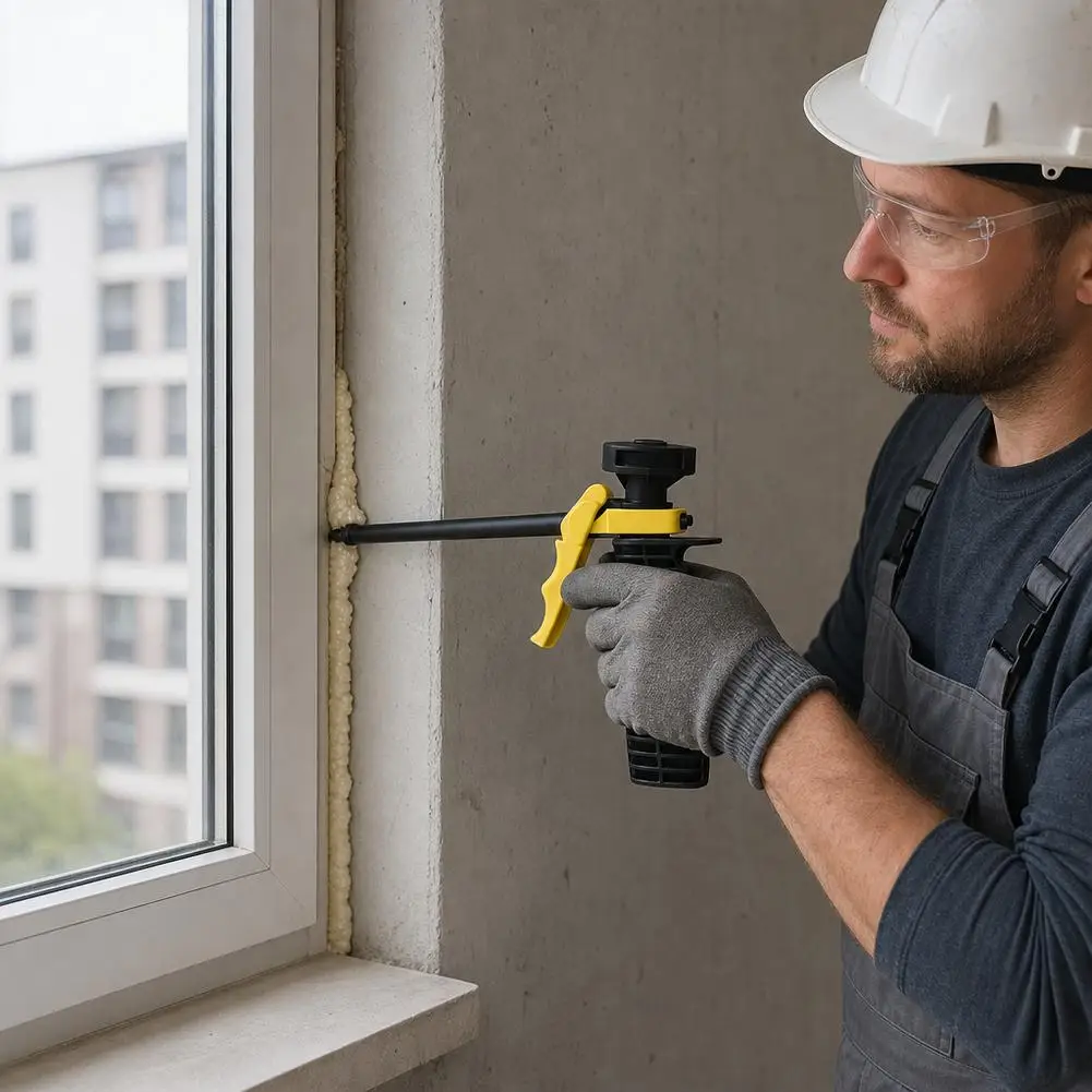 Foam Expanding Spray Gun Foaming Jet Glue Gun Metal Polyurethane Trigger Sprayer Pump Sealant Caulking Tool for House Renovation