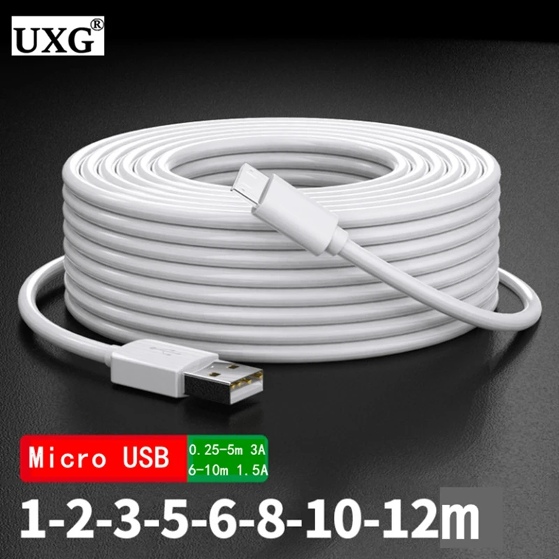 12M 5M długi kabel USB typu C do Samsung S10 szybkie ładowanie USB-C Micro USB kabel do Huawei Xiaomi Mi 9 Oneplus 6t USBC ładowarka