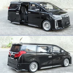 1/18 Toy Alphard Alloy Diecast Toy Car Models 6 Doors Opened Strong Durable Simulation Toys Pull Back Vehicles Childrens Gifts