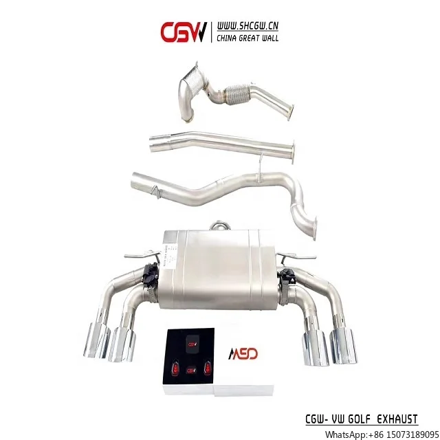 CGW New Style High Performance Exhausts Tail Tips Muffler Piping for MK7 7.5 R 2.0T Catback System