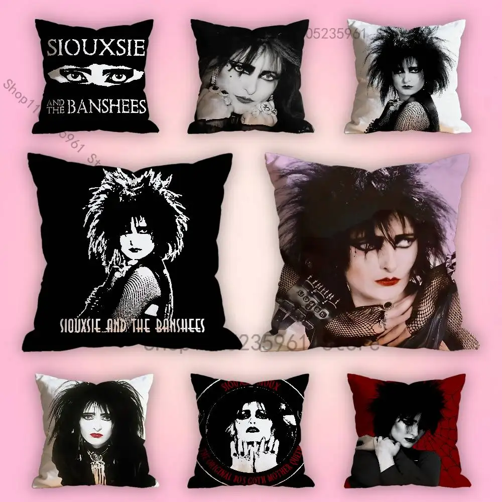 

S-Siouxsie S-Sioux 80S Rock Print Polyester Pillow Case for Valentine gift Home Sofa Cushion Cover Decoration Custom