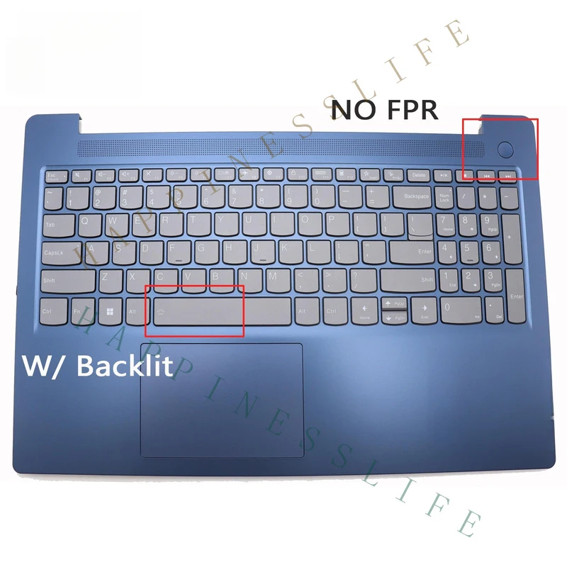 OM+ Palmrest US Keyboard Backlit NO FPR 5CB1K95200 for Lenovo IdeaPad Slim 3 15ABR8